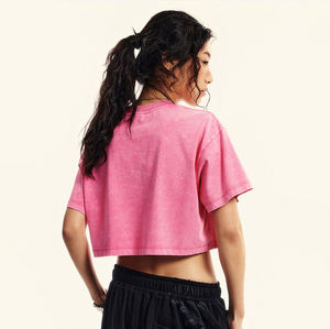 Camiseta corta de mezcla de algodón, transpirable y ligera, perfecta para uso diario, para mujer. - Product Image 6