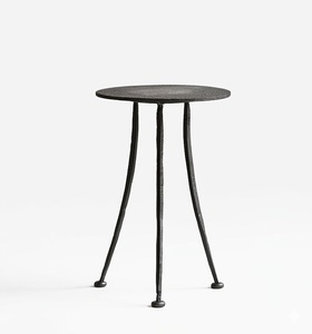 Industrial Design Black Finish Wrought Iron Metal Side Table Durable Home Black Metal Base Furniture - Product Image 4