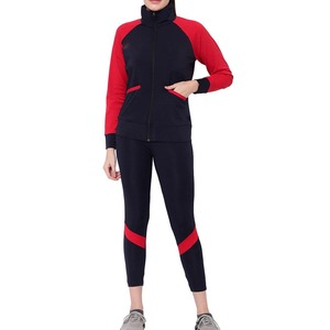 Conjunto deportivo informal de sudadera con capucha y pantalones para mujer, personalizado al por mayor, 100% algodón, con cremallera. - Product Image 1