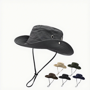 Men Women Outdoor Sports Sun protection Beach Brim <b>Bucket</b> <b>Hat</b> Outdoor Fishing Sun <b>Hat</b> <b>with</b> Windproof <b>String</b> - Product Image 4