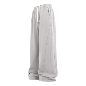 Combed Cotton Straight Sweatpants <b>Loose</b> Fit Plain Fleece Open Bottom <b>Jogger</b> Pants <b>Men</b> <b>Loose</b> Fit Cotton <b>Jogger</b> - Product Image 2