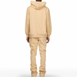 ชุดวอร์มผ้าฟลีซคอตตอน 100% พิมพ์ลายตามสั่ง กางเกงขาบาน เสื้อฮู้ดแบบสวม ชุดวอร์ม 2 ชิ้น สไตล์สตรีทสำหรับผู้ชาย ชุดกางเกงขายาวทรงเข้ารูป - Product Image 6