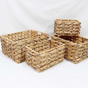 Handmade Seagrass Storage <b>Basket</b> Woven Bamboo Organizer Bin Rectangle <b>Cube</b> for Home Office Hotel - Product Image 4