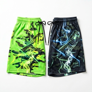Pantalones cortos de malla con gráfico de cristal de lava volcánica personalizados, pantalones cortos deportivos de entrenamiento de baloncesto por sublimación para hombre - Product Image 2