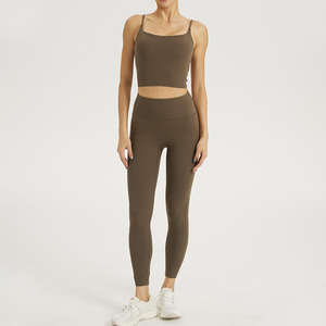 Ensemble de leggings de yoga et soutien-gorge de sport personnalisés en gros, avec taille en V et contrôle du ventre - Product Image 5
