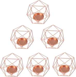 Photophore en or rose élégant et décoratif pour la décoration de table à la maison - Product Image 3