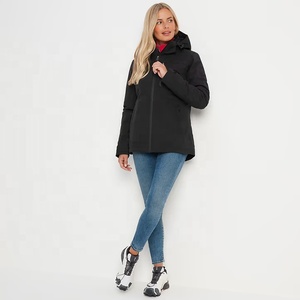 Chaqueta Softshell con Capucha para Mujer, Sólida, Transpirable, Cortavientos, Impermeable, Forro Polar, Cremallera, Moda de Invierno para Exteriores, Lluvia - Product Image 3