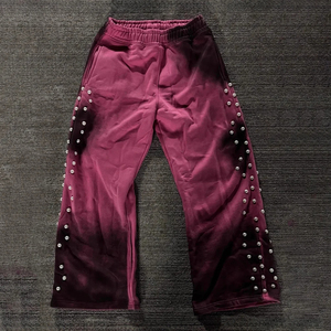 TRACK SPORTS <b>Men's</b> Wide Leg Pants <b>Elastic</b> <b>Waist</b> Pockets Breathable Polyester/Cotton Casual <b>Trousers</b> - Product Image 3