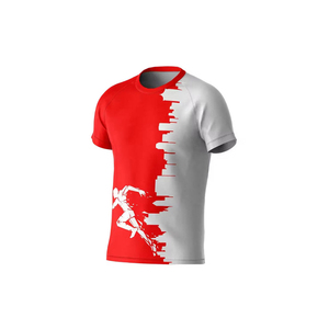 เสื้อยืดเจอร์ซีย์ฮิปฮอปแขนสั้นผู้ชาย สีน้ำเงิน แห้งเร็ว ระบายอากาศได้ดี กันยับ ทรงปกติ คอกลม ผ้าโพลีเอสเตอร์ทอแบบลำลอง - Product Image 3