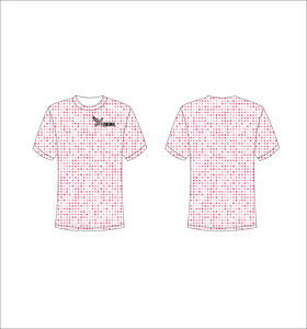 T-shirt personnalisé sublimé, imprimé intégral, motif à pois dégradé rose, unisexe, col rond, respirant, en polyester, Ferocious Clothing - Product Image 1