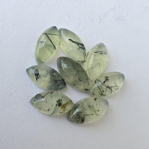 Prehnita Verde Natural, Cabujón Marquise de Rutilo, Parte Posterior Plana, Calibrado, Gema AAA+, Certificado por Terceros, Rajasthan, para Joyería - Product Image 5