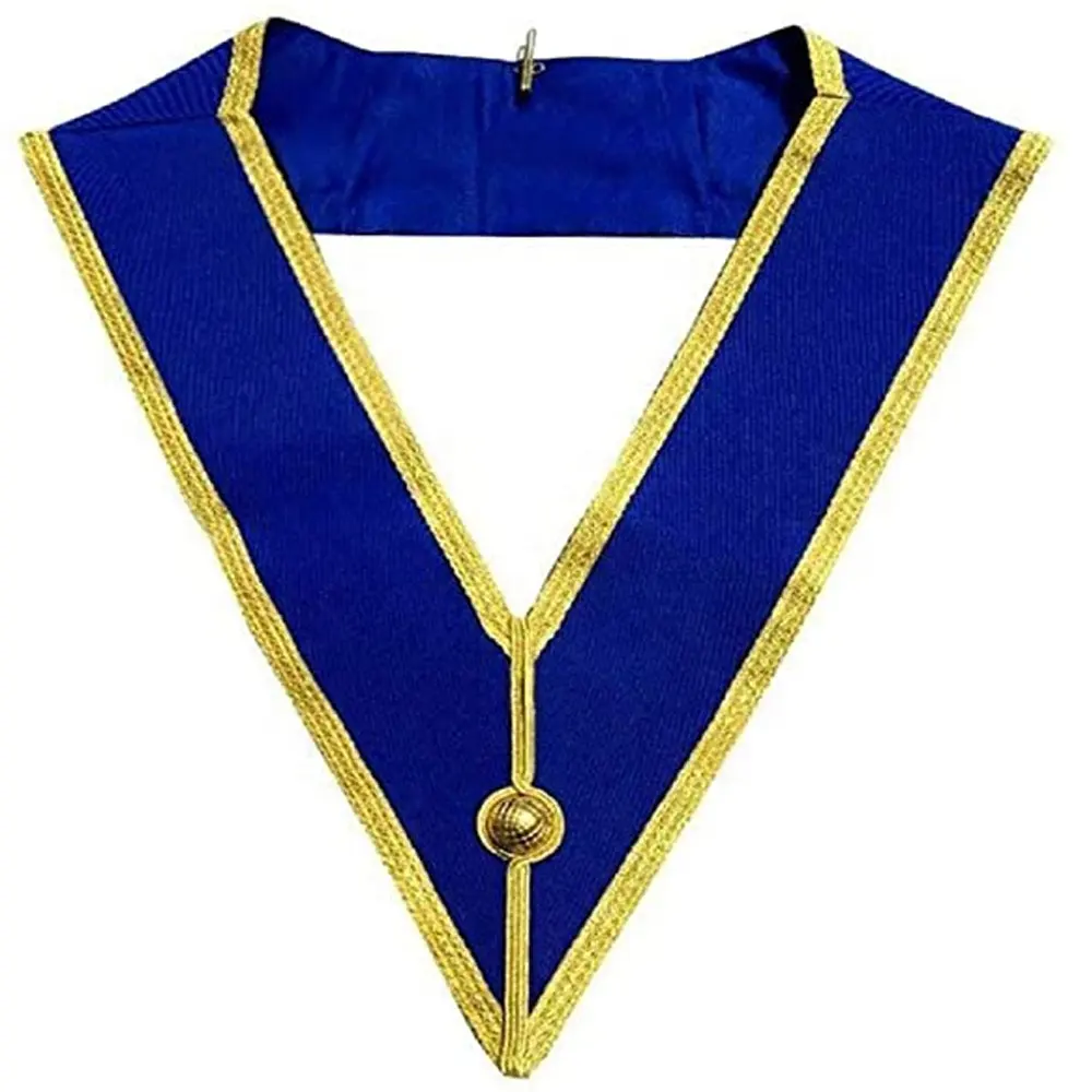 Collar de Oficial masónico Grand Loge, azul, con adorno dorado, joya colgante, con espuma en el interior del collar