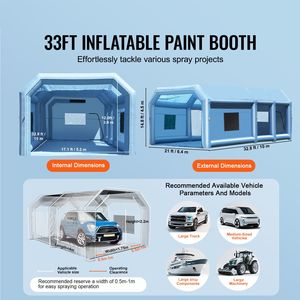 Cabina Gonfiabile Portatile per Verniciatura con Potenti Ventilatori da 1100W+750W, 32.8 X 21 X 14.8 ft, Purificatore d'Aria Certificato ISO - Product Image 1