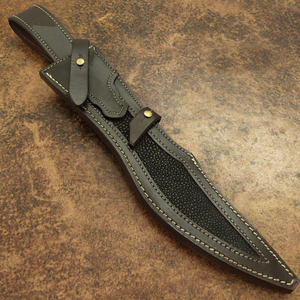 Handmade D2 <b>Steel</b> Bowie Hunting Knife with Black Buffalo Horn Handle Curved Fixed Blade <b>Outdoor</b> Camping Survival Display Knife - Product Image 6