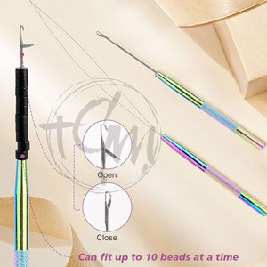 Kit completo de herramientas para extensiones de cabello, alicates de acero inoxidable, aguja de gancho, anillos, hilo para uso en instalación de cabello en salón - Product Image 2