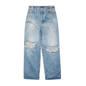Approvisionnement en usine Jeans en denim à coupe droite pour hommes Pantalons décontractés de tous les jours en coton durable et lavage classique Vente en gros OEM bas quantité minimale de commande - Product Image 2