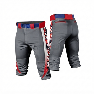 Pantalones de Béisbol Grises Personalizables al por Mayor con Nombre de Equipo para Hombre, Impresión por Transferencia de Calor, 100% Poliéster, Tejido de Malla, Absorbe la Humedad - Product Image 1