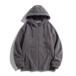 Sudadera con capucha para hombre al por mayor, forrada de forro polar y sherpa, con cremallera, logotipo personalizado, cálida, informal, para invierno, estilo urbano - Product Image 5