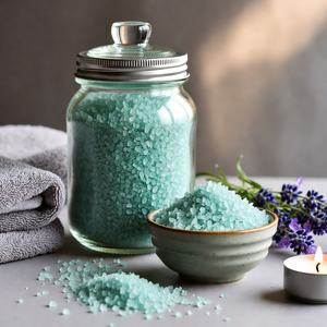 Sal de Baño Pura del Himalaya Tallada a Mano, Ecológica y Natural, con Fragancia a Sándalo para un Confort Cálido y Momentos de Spa Rejuvenecedores - Product Image 4