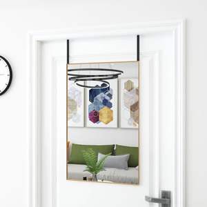 Miroir mural minimaliste en aluminium doré 19,7x31,5 pouces - Product Image 1