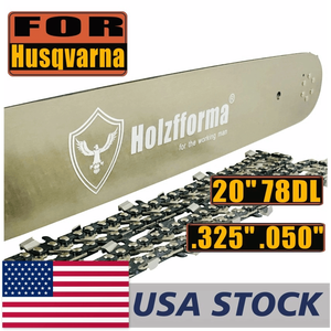 US STOCK Combo de motosierra con barra guía de 20 pulgadas y cadenas .325 .050 78DL HUS 36-55 41-51 50-536 340-353 346xp 43 - Product Image 1