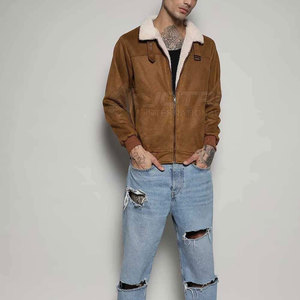 <b>Suede</b> <b>Leather</b> <b>Jackets</b> Genuine Soft <b>Leather</b> Durable Construction Stylish Everyday Outerwear Front Eco-Friendly Breathable Modern - Product Image 2