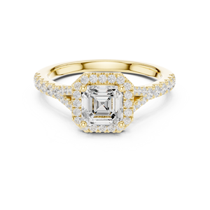 Anillo de Diamantes Cultivados en Laboratorio con Corte Asscher en Oro Sólido de 14K, Certificado GRA, Anillo de Lujo con Diamantes Pavé Laterales a un Precio Razonable - Product Image 1