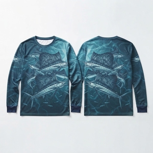 Custom UV Protection Custom <b>Men's</b> Long Sleeve Fishing T-<b>Shirts</b> UPF 50+ Breathable and Moisture Wicking UV Printed - Product Image 6
