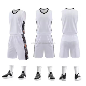 Vente en gros d'uniformes de basket-ball personnalisés de haute qualité Ensemble de shorts en jersey brodé d'un seul côté Vêtements de basket-ball à séchage rapide - Product Image 3