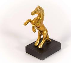 Escultura Decorativa de Caballo Corriendo Dorado, Figura Decorativa para Mesa, Hogar, Oficina, Sala de Estar y Decoración de Interiores de Lujo - Product Image 2