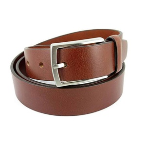 Cinturón de cuero genuino para hombre con hebilla cosida, cinturón negro hecho a mano con hebilla plateada/dorada en venta - Product Image 1