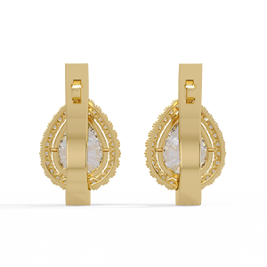 Pendientes Halo Huggie Personalizados con Diamante Cultivado en Laboratorio, Certificado IGI, Oro Sólido de 14k, Pendientes de Boda, Joyería Fina de Alta Calidad - Product Image 4