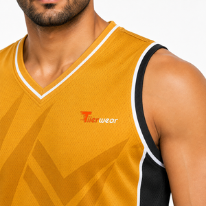 Maillot de basket-ball unisexe, impression par sublimation intégrale, tissu polyester respirant haute performance, sans manches - Product Image 5