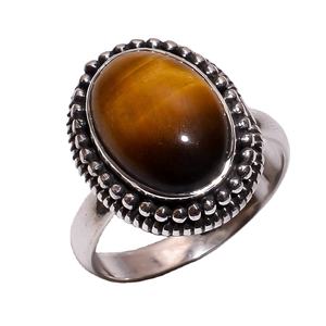 Anillo de Bisel para Niñas, Plata de Ley 925, Piedra Preciosa Natural de Ojo de Tigre Real, Anillos de Boda Personalizados al por Mayor, Proveedores de Joyería - Product Image 1