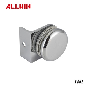 Solid Brass 90 Degree Flat Round Shape Glass Connector Glass Clamp For Glass Handrail Railing Door <b>Hardware</b> - Product Image 2