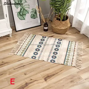 高品质天然流苏复古摩洛哥地毯手工编织波西米亚刺绣客厅地毯