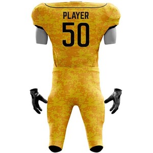 Ensemble d'uniformes de football américain respirant en sergé, maillots personnalisables avec nom et numéro du joueur, style manches courtes pour adulte - Product Image 3