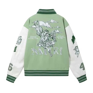 เสื้อแจ็คเก็ต Letterman สวมใส่สบาย เสื้อแจ็คเก็ตเบสบอลสำหรับวิทยาลัย ขายดี ผลิตในราคาขายส่ง เสื้อแจ็คเก็ตผู้ชาย - Product Image 2