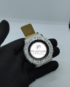 นาฬิกาเพชรแบบ Iced Out  ประดับเพชรโมอิสซาไนต์ สายหนัง สำหรับผู้ชายและผู้หญิง - Product Image 1