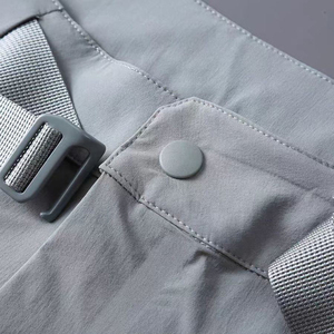 <b>Men's</b> Light Gray Quick Dry Bermuda <b>Shorts</b> With <b>Zip</b> <b>Pockets</b> Casual Sport Style Mid Waist Elastic Closure - Product Image 6