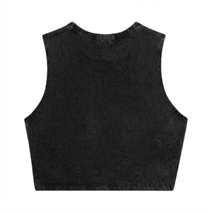 เสื้อครอปท็อปผ้าริบถักโพลีเอสเตอร์ผสมสแปนเด็กซ์ พรีเมียม 280 GSM สีดำชมพู แถบข้างสีชมพู  โลโก้แบบซับลิเมชั่นสั่งทำพิเศษ - Product Image 2