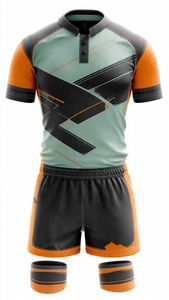 ชุดกีฬารักบี้ฟุตบอล เสื้อเจอร์ซีย์ติดกระดุม กางเกงขาสั้น ชุดเซ็ต 100% โพลีเอสเตอร์ ชุดยูนิฟอร์มกีฬารักบี้ฟุตบอล - Product Image 3