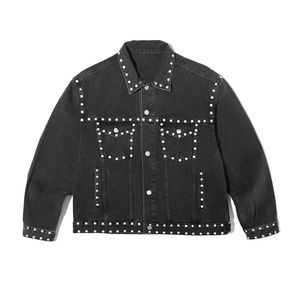 Custom Made Men's Long Stretch Denim <b>Jacket</b> Men Jean <b>Jacket</b> Cotton Winter Plain <b>Rhinestone</b> Denim <b>Jacket</b> for Men Plus Size - Product Image 1