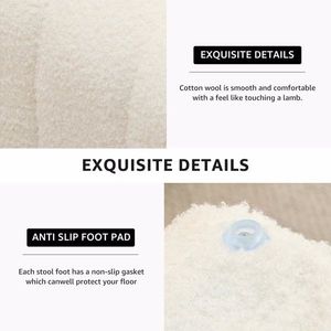 Pouf Chaise Longue Moderno in Velluto Teddy, Poggiapiedi per Arredamento Soggiorno, Sgabello da Toeletta, Panca Portascarpe per Sala Trucco - Product Image 2