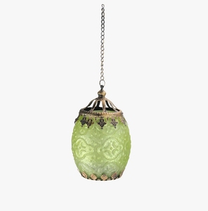Vintage Green Metal Handmade Eco-Friendly Hanging Candle <b>Lantern</b>-Moroccan Style <b>Tealight</b> Holder Chain Hook Indoor Outdoor Home - Product Image 1