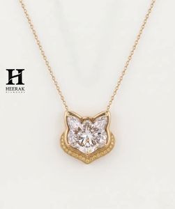 Colgante de Diamantes con Forma de Gato de Lujo, Collar con Motivo Animal en Oro de 14K/18K, Joyería Fina de Heerak Diamonds - Product Image 2