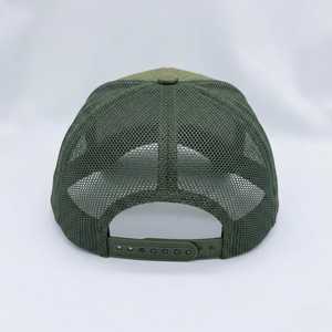 Casquette de camionneur vert olive de qualité supérieure, dos en maille respirante, fermeture snapback réglable, chapeau d'été élégant pour sports décontractés en plein air - Product Image 3