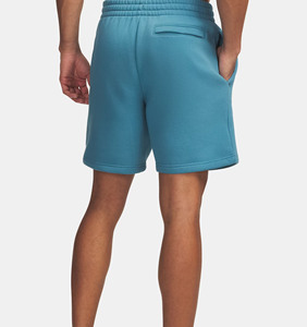 Shorts de survêtement en molleton premium pour hommes, décontractés, en mélange de coton, pour la détente et la gym, avec logo personnalisé, taille élastique et cordon de serrage, épais - Product Image 3