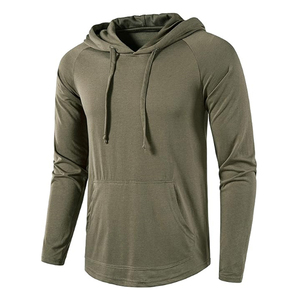 Sweat-shirt à capuche pour homme, pull à manches longues, uni, respirant, en tissu tricoté, service OEM, hiver, logo et impression personnalisés - Product Image 2