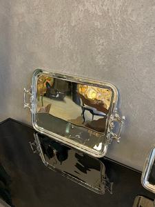Bandeja de servicio Rectangular de diseño árabe personalizada portátil plegable chapada en plata europea de alta calidad superventas Navidad - Product Image 3